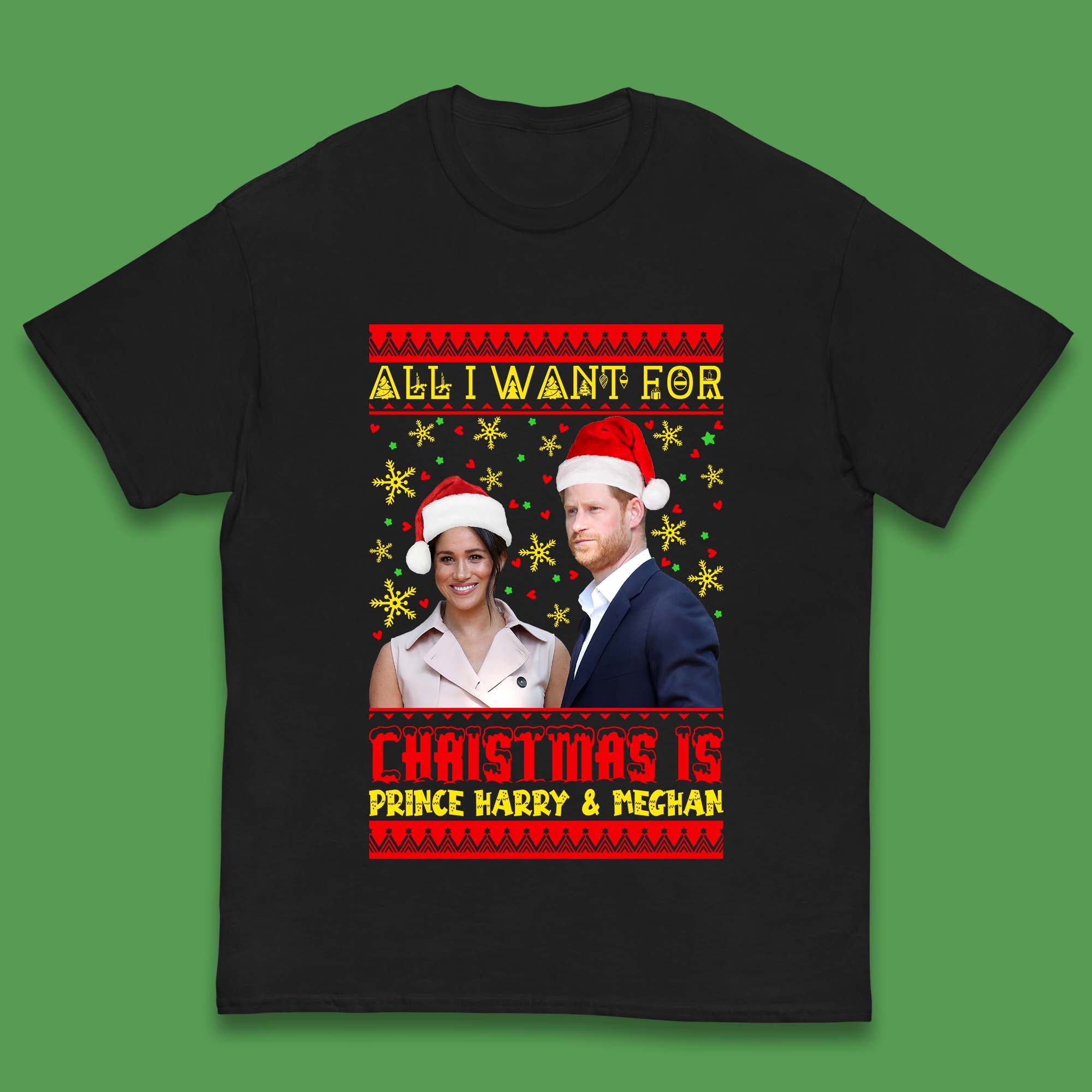 Prince Harry & Meghan Christmas Kids T-Shirt 150