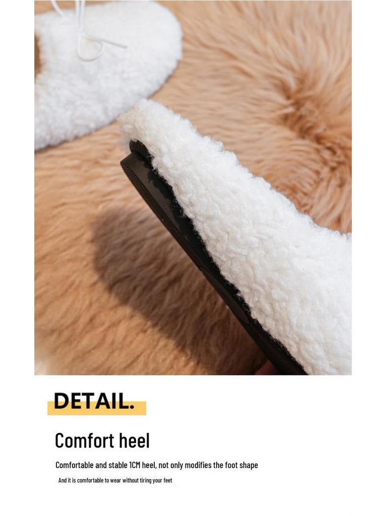 Damskie futrzane kapcie zimowe: Okrągły nosek, Płaska podeszwa, Pluszowe wnętrze - Rozmiary 41-43