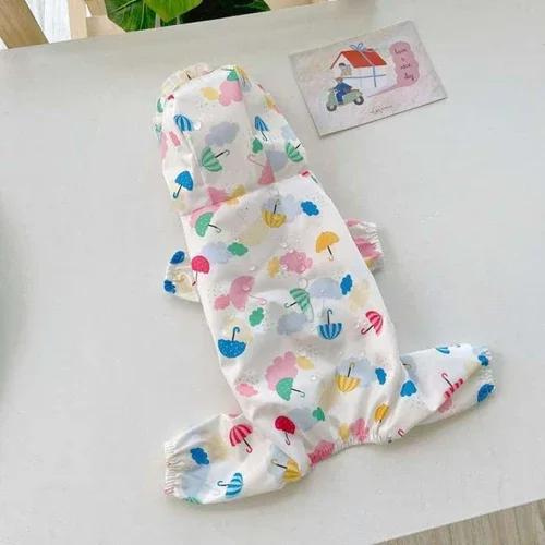 Waterproof Pet Raincoat Puppy Dog Four Legs Inclusive Teddy Clothes Small Dog Bichon Hiromi Poncho Spring And Summer Rainy Days