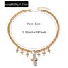 Cross Pendant Multilayer Necklace With Geometric Metal Chain For Womens Fashion Accessory