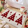 Christmas Tree Motif Doormat Soft, Warm and Non-Slip Entrance Hallway Doormat Bathroom and Toilet Rug Home Decor