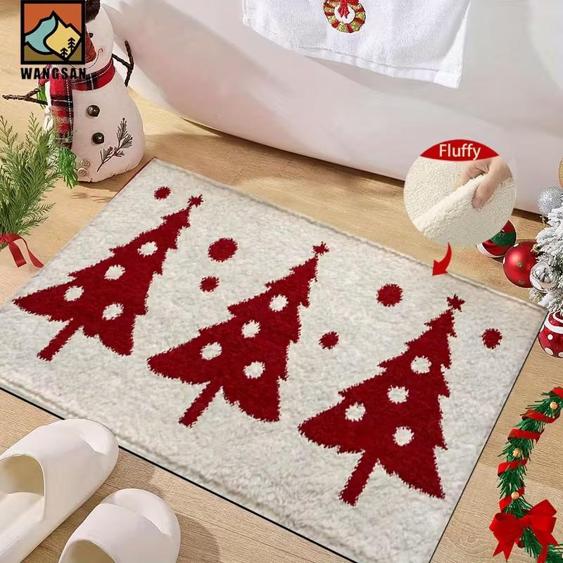 

Christmas Tree Motif Doormat Soft, Warm and Non-Slip Entrance Hallway Doormat Bathroom and Toilet Rug Home Decor 40x60cm 16x24inch
