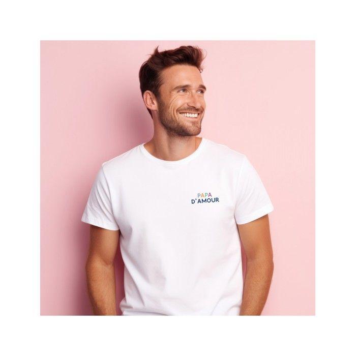 We Are Family - TSHIRT HOMME PAPA D'AMOUR COLORÉ C?UR BLANC L