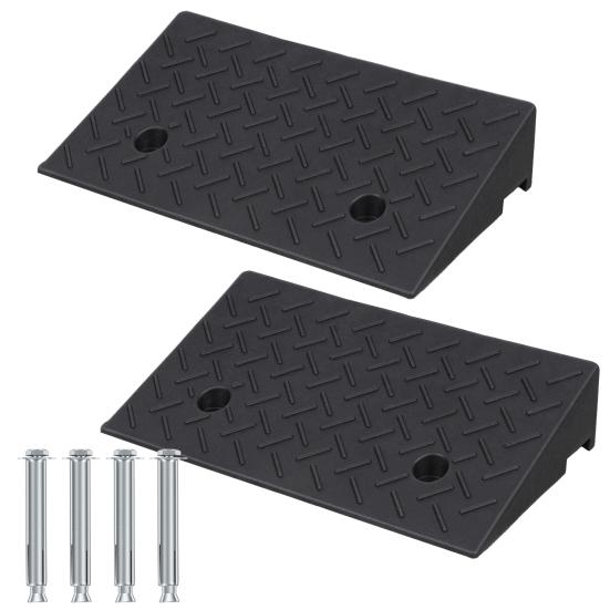 1 Pair 4" Rise Driveway Ramps, Non Slip Curbside Ramps Support 7000lbs, 19.7" L X 12" W, Threshold Ramps for Cars Wheelchairs Scooters Lawn Mowers