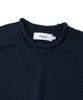 KNITTED Cotton Roll Raglan Round Knit Navy