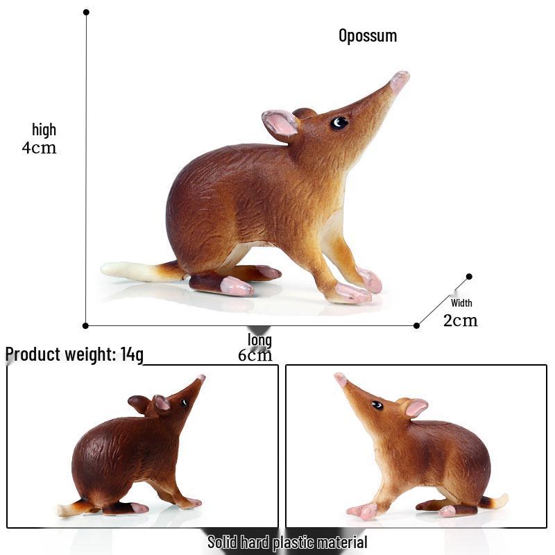 Wild Animal Model Toy Set: Opossum & Mouse for Children s Early Education