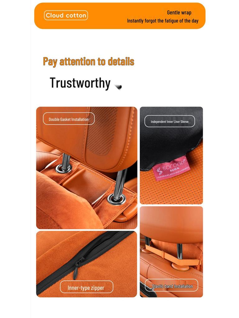Ideal Car Headrest: i6i8/L6L7L8L9 MEGA Neck and Lumbar Support Cushion