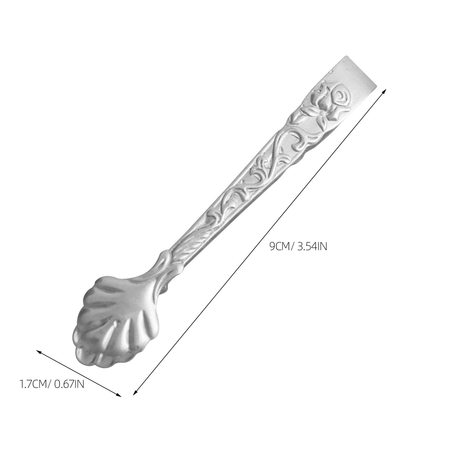 Stainless Steel Sugar Tong Rose Embossed Design Multipurpose Mini Food Tong for Ice Candy Sugar Buffet Bar Ice Cube Clip серебряный