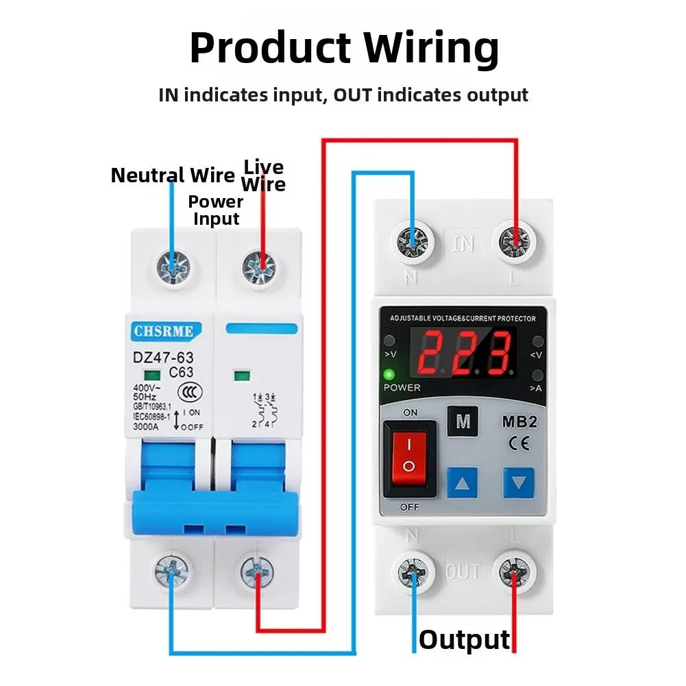 230V Strombegrenzer Schutzschalter 63A Magnetisches Rastrelais Flammhemmendes Gehäuse Hochpräziser Leitungsschutzschalter