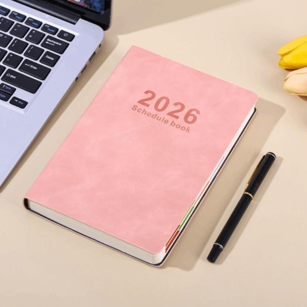 English 2026 Schedule Planner Notepad Wear-resistant 12 Months a5 Agenda Planning Notebook Thick Paper Simple
