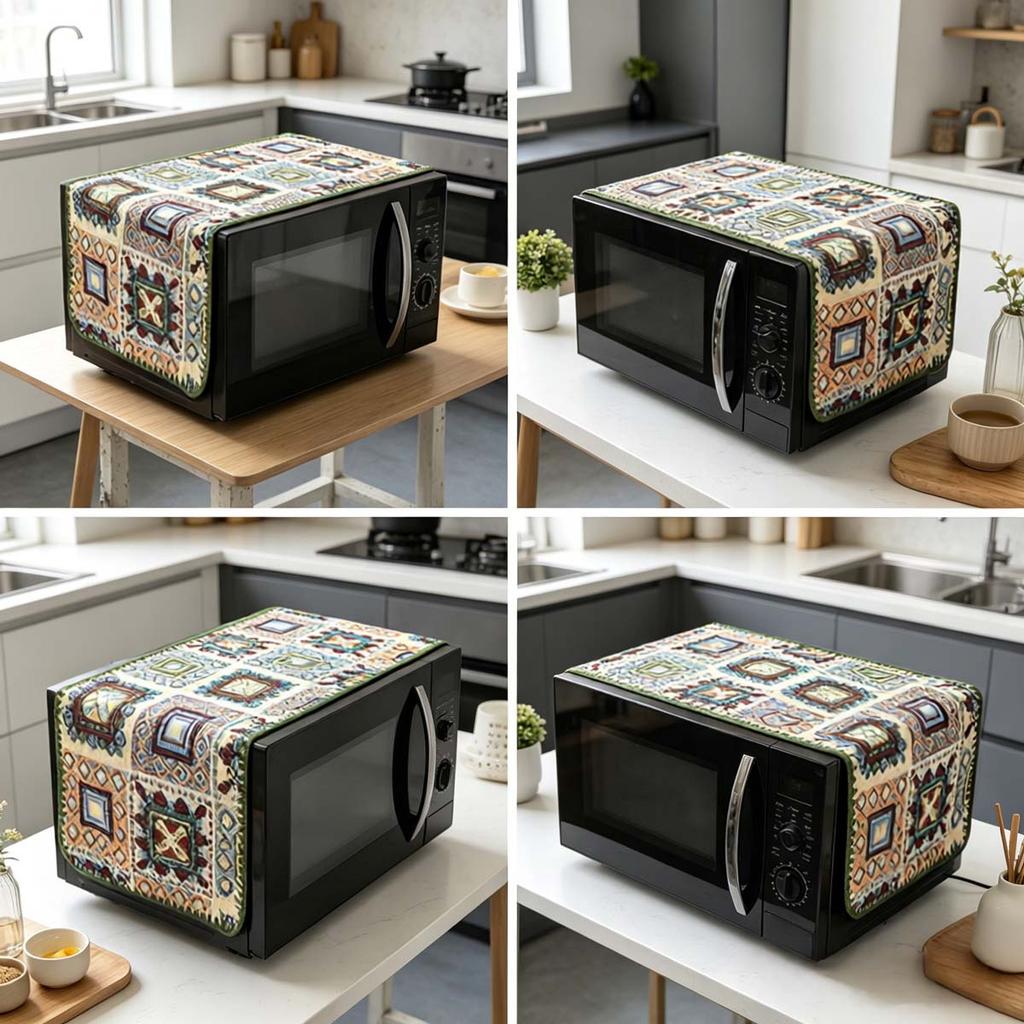 30x90cm Environment Friendly Cotton Linen Microwave Dust Cover