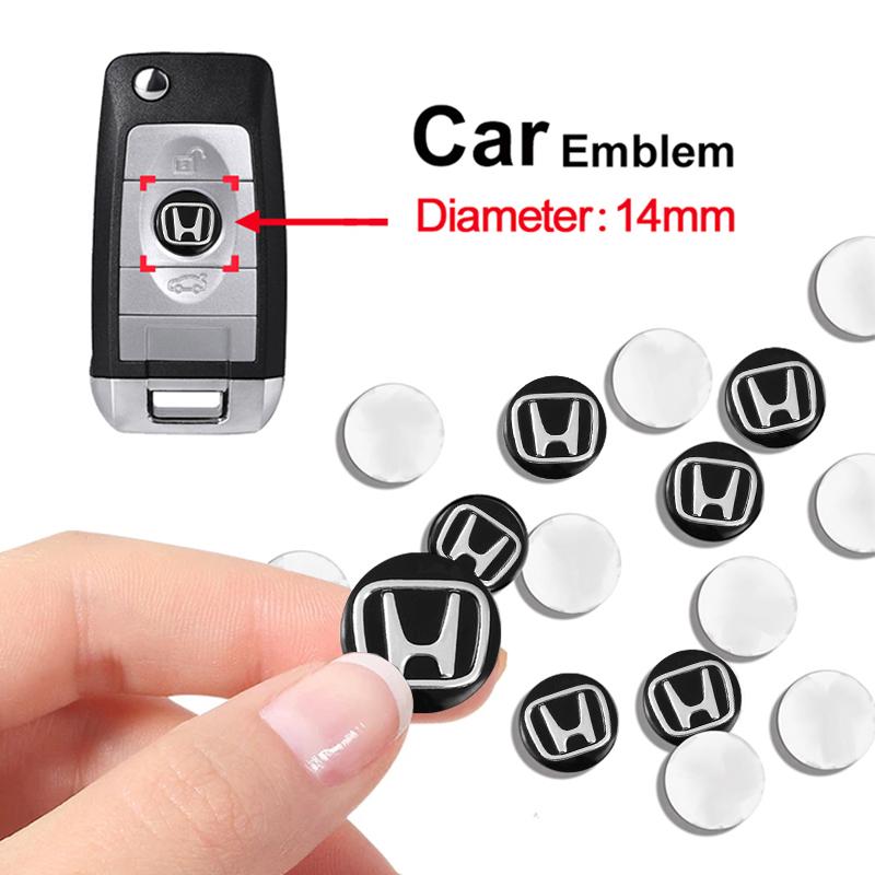 10Pcs Car Remote Key Sticker Aluminum Emblem Decoration Decal For Honda Civic Fit Accord City Vezel CR-V S660 Odyssey HR-V akn256