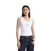 Calvin Klein Jeans Simple Letter Logo Pullover Casual Knit Vest Women Tops Moonlight-White J222566