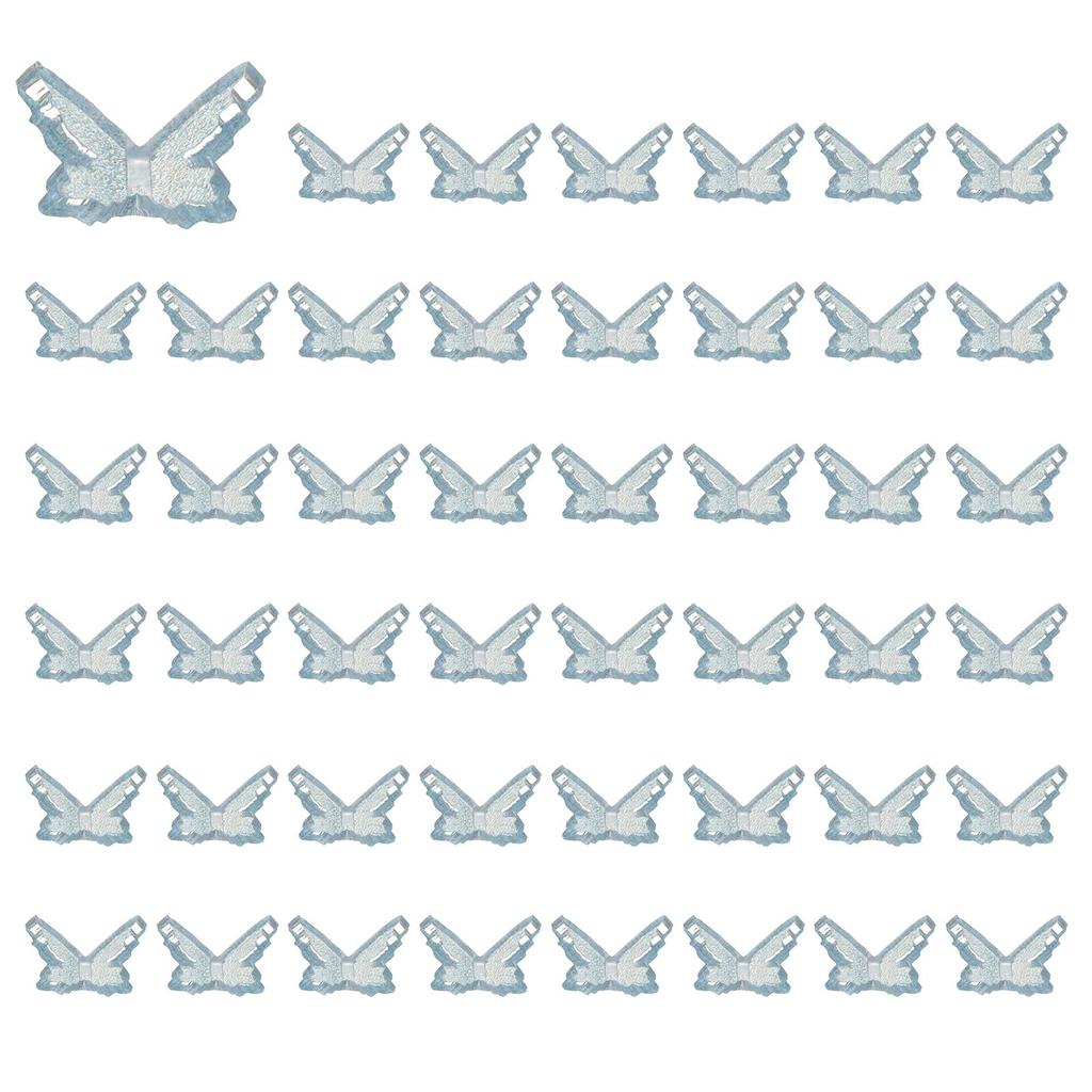 CoCud 50-Pack Mini Resin Butterflies, 0.31 Inch, Resin Dollhouse Accessories, Clear Dark Blue. Uses: Crafts, Nail Art