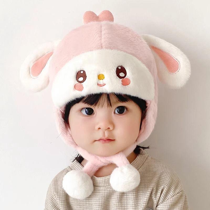 Warm Baby Knitted Cap Soft Fluffy Warm Hat New Ear Protection Cap