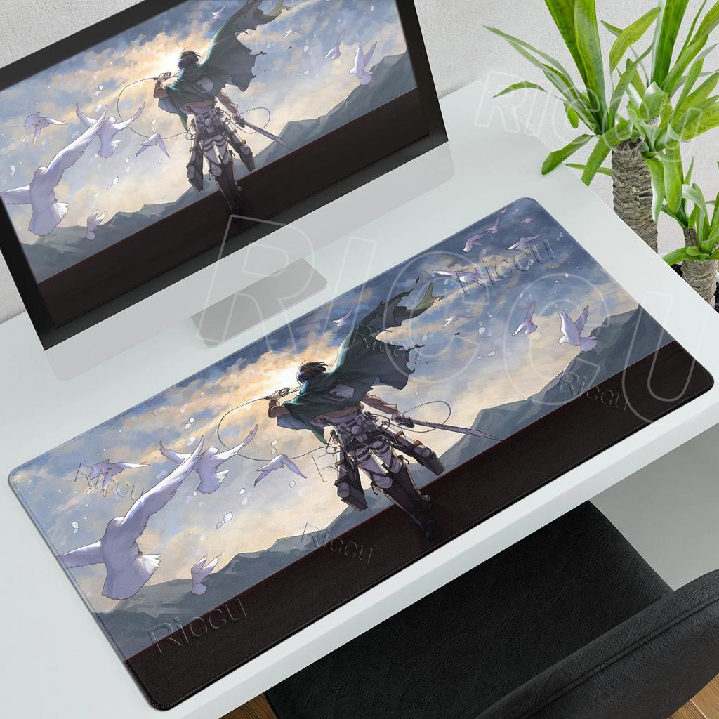 Podkładka pod mysz Anime Attack On Titan Komputerowa Antypoślizgowa Gamingowa Podkładka pod mysz XXL Krawędź Blokująca PC Laptop Klawiatura Mata pod mysz Akcesoria biurkowe