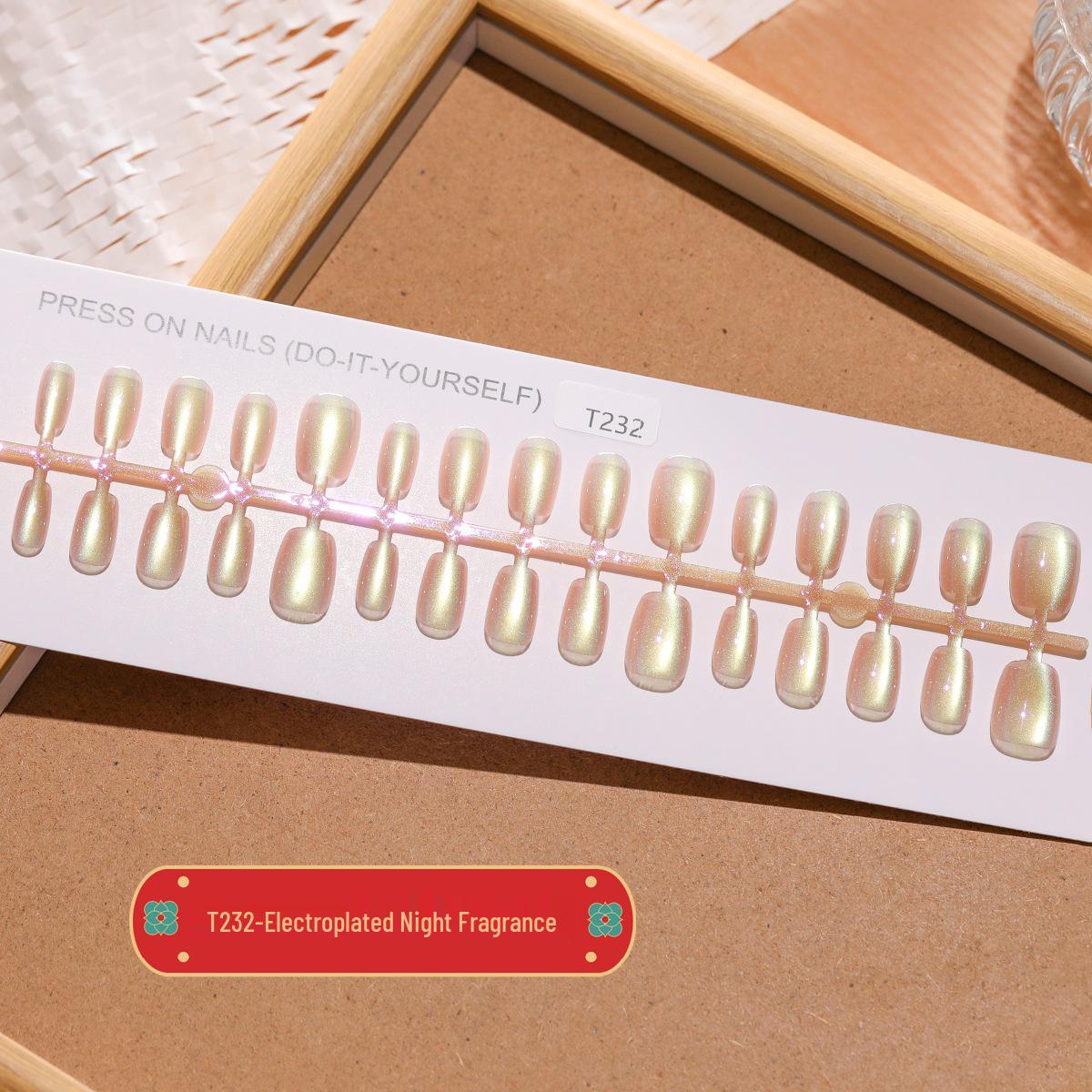 

T232 Однотонный неоновый оранжевый гальванизированный набор для нейл-арта «кошачий глаз» - 30 штук Full Set S/S/S