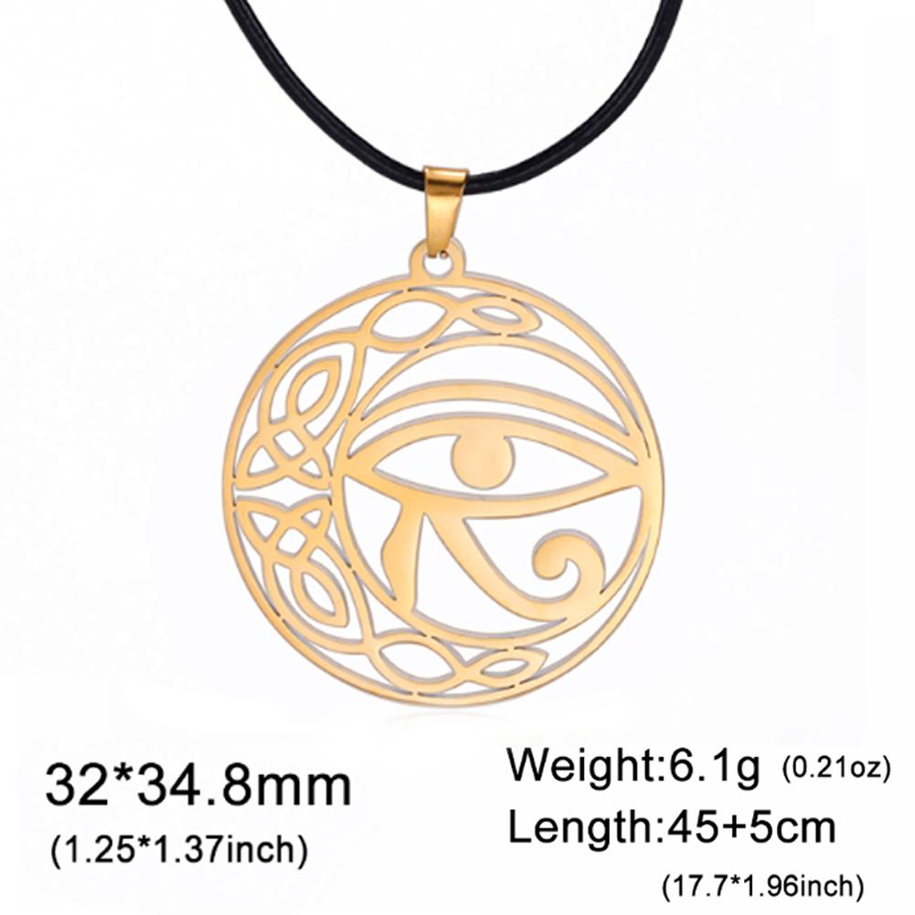 Dawapara Eye of Horus with Ankh Cross Necklace Key of Life Protection Ancient Egypt Jewelry Stainless Steel Necklace