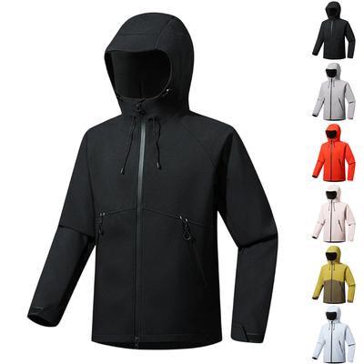 Softshell Outdoor Jacket Windproof Waterproof Lightweight Hooded Jacket for Men and Women Suitable for Hiking Camping Sports and Casual Wear