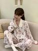 [Cute Rabbit Paradise] Ice Silk Pajamas Girl Cute Rabbit Internet Celebrity Long-sleeved Trousers Sweet Retro Loungewear Cover