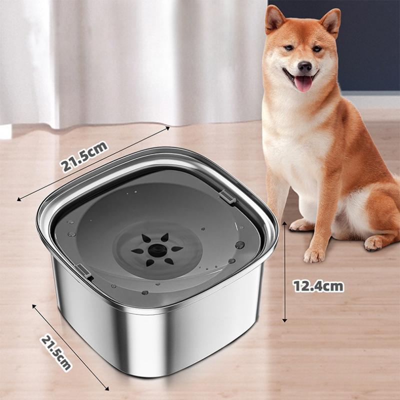 

3л миски для воды для собак плавающие поилки для кошек нержавеющая сталь брызгозащищенная миска кормушка для собак плавучий питьевой фонтанчик 21.5x21.5x12.4cm серый