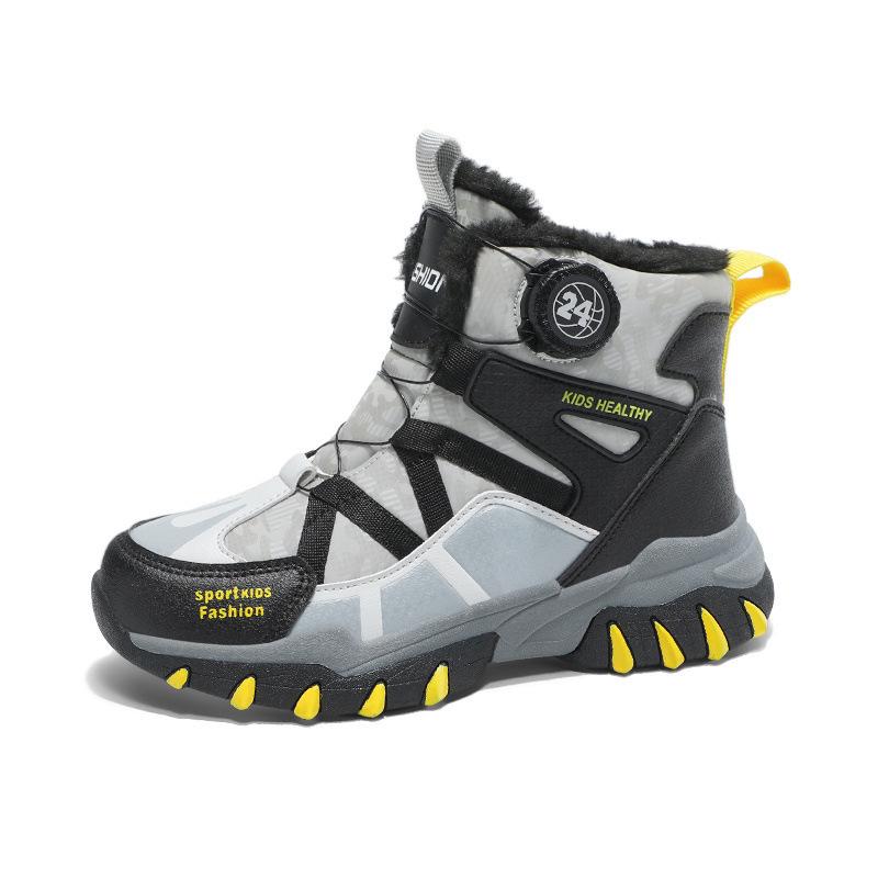 Children's Soft Sole Non-Slip Sneakers - Autumn/Winter 2025, Velvet-Lined, Thickened Warm Cotton, Casual Sports Shoes for Medium & Large Kids