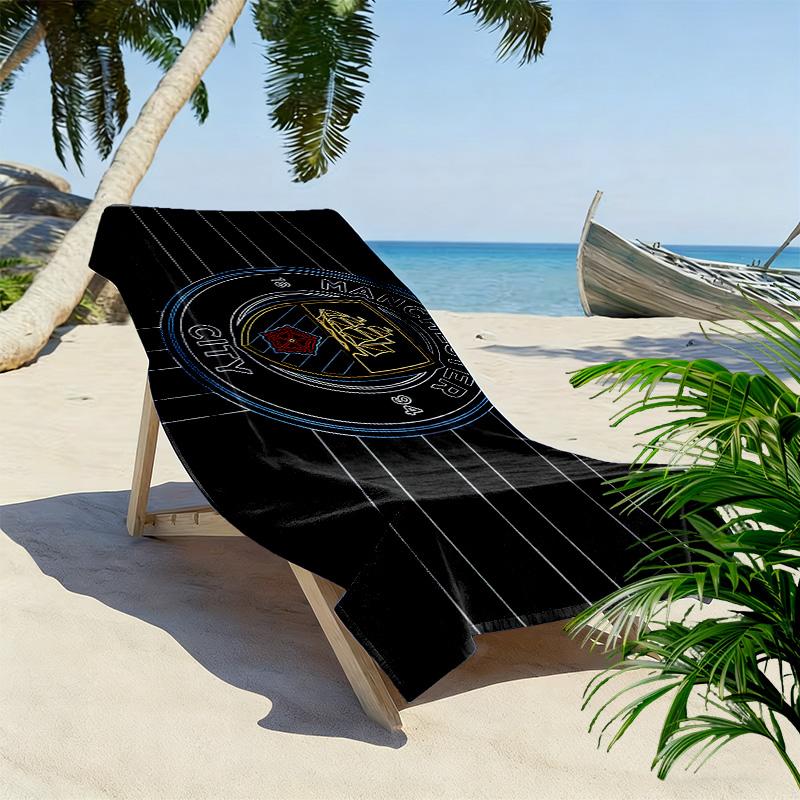 Manchester City Print Beach Towel, Large Soft Quick Dry Towel for Beach Camping Swimming