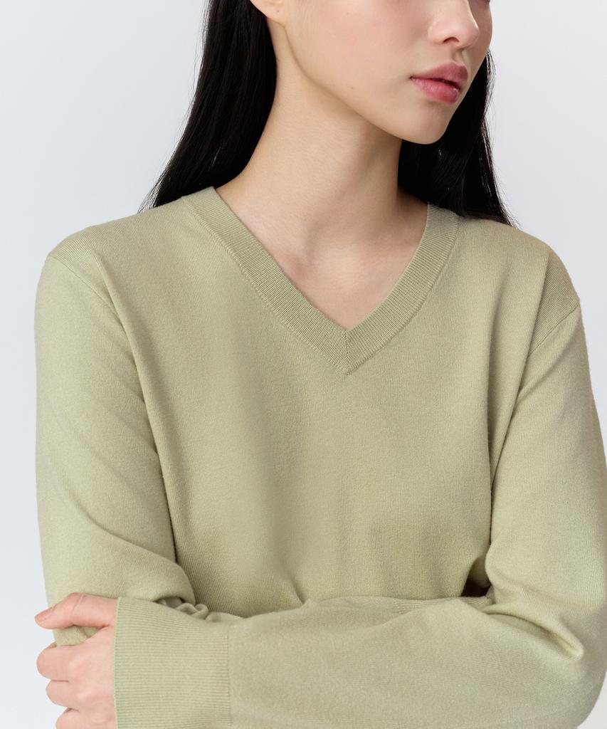 MUSINSA STANDARD WOMAN Women'S Essential V-Neck Knit [Pale Green]