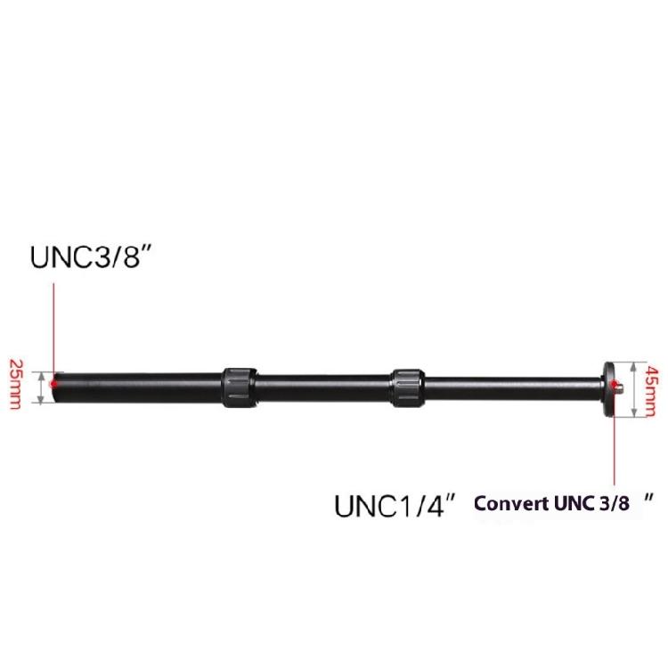 Telescopic Aluminum Alloy Camera Tripod Extension Rod Center Shaft Rod 2-Section Adjustable For Steady Use