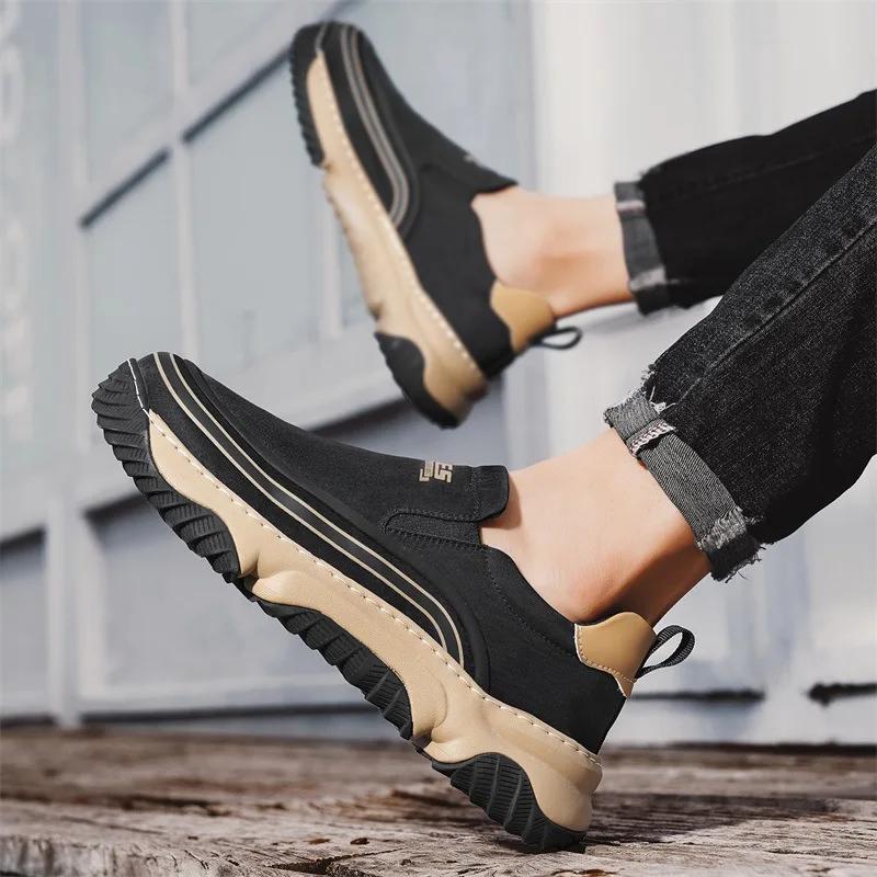 Man Canvas Shoes Men's Summer Ice Silk Cloth Surface Sports Driving Shoes Anti-slip Soft Bottom Casual Rubber Shoes for Men