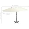 VidaXL Parasol d'Extérieur et Poteau en Aluminium, Pare-soleil de Patio, Abri de Soleil, Parasol de Terrasse Extérieur, 460 44868