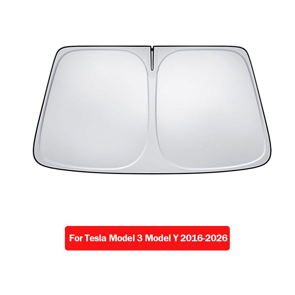 2026 Pour Tesla Model Y Juniper Model 3 Highland Pare-soleil Pare-brise Blocage Solaire Pliable Isolation Thermique Sac de Rangement Pare-soleil