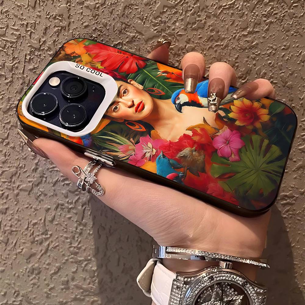 Fashion F-Frida K-KahlosS Phone Case For IPhone 17 16 15 14 11 12 13 Pro Max Pro Plus Colored Silver Cover
