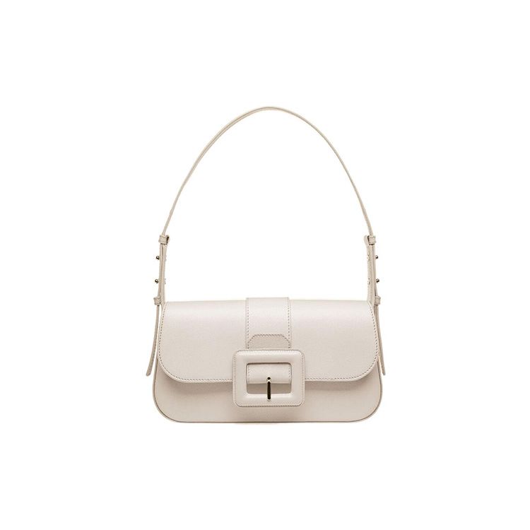 Bally Simple Solid Color Goat Leather Tote Shoulder Bag Women bags Bone-White 6302775