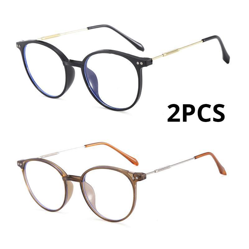 

2 шт. Сверхлегкие очки для близорукости с дужками из стальной проволоки TR90, женские, прозрачные серые, овальные, для близорукости 4
