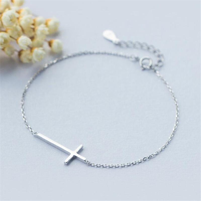 Korean Style Simple Smooth Cross Bracelet for Women
