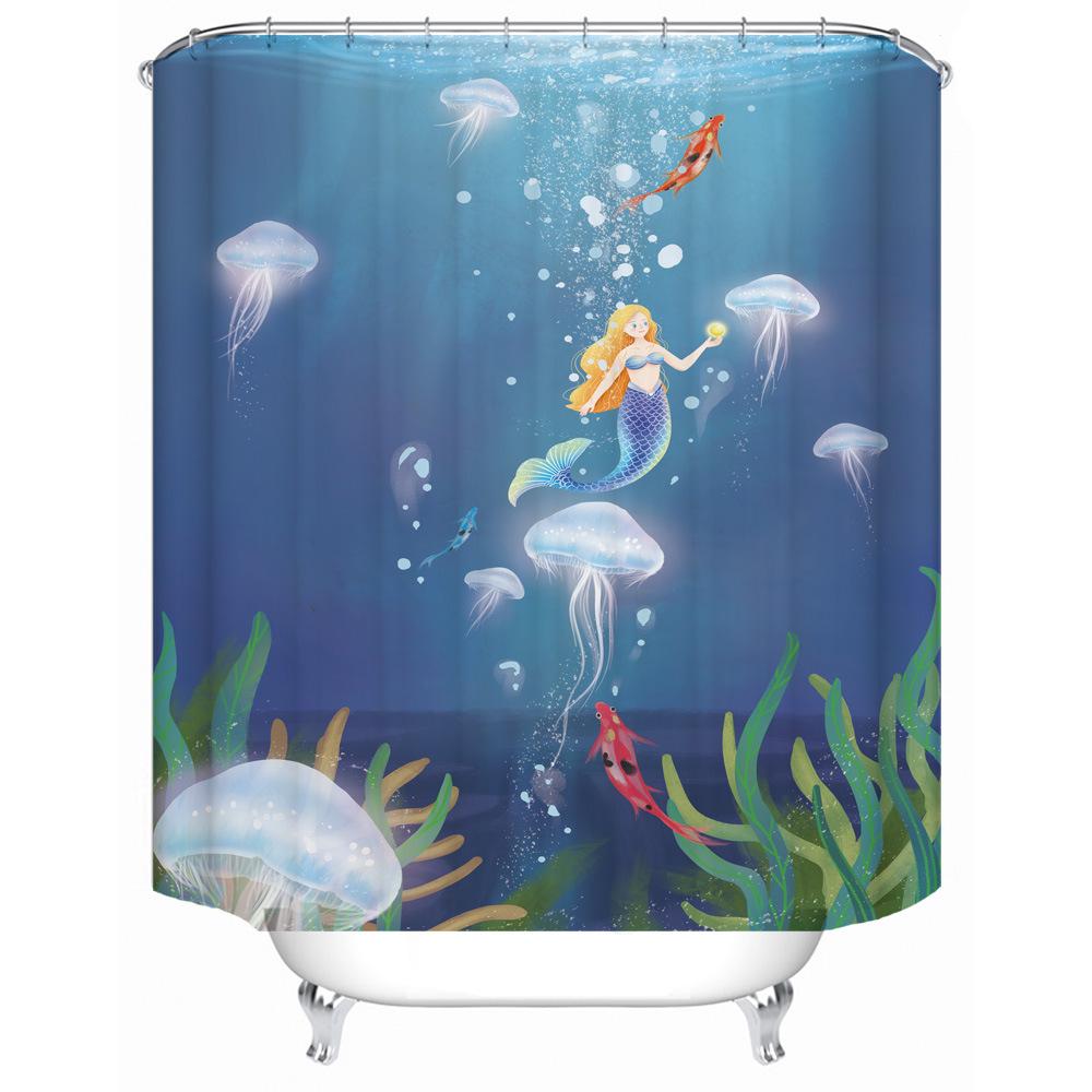 JINRUN Baie îngroșată, perdea impermeabilă, rezistentă la mucegai, perdea de duș, partiție de duș, perdea de duș, perdea de baie fără perforații