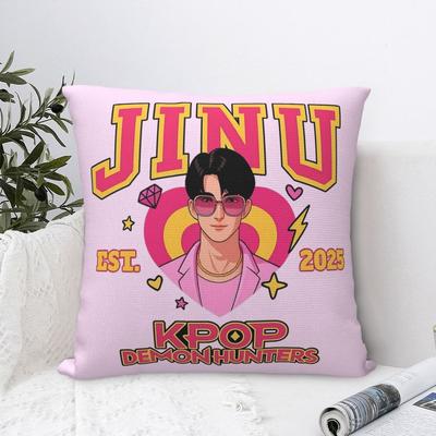 Chłopiec Kpop Łowcy Demonów Jinu Poszewka na Poduszkę Druk Poliester Poszewka na Poduszkę Dekoracyjna Saja chłopcy Poszewka na Poduszkę Dom Kwadratowa 40X40