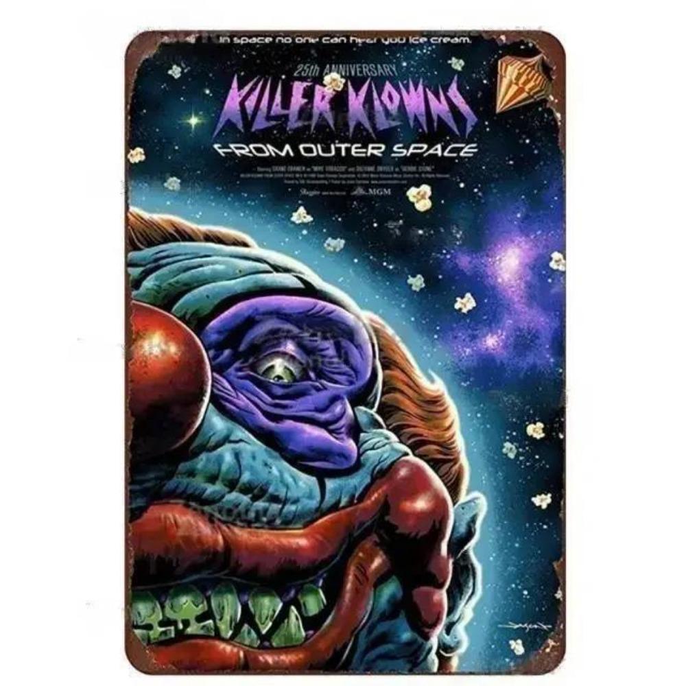 Kovové nástěnné umění Halloweenská hororová dekorace 20x30cm Domácí Jeskynní Muž Filmová cedule