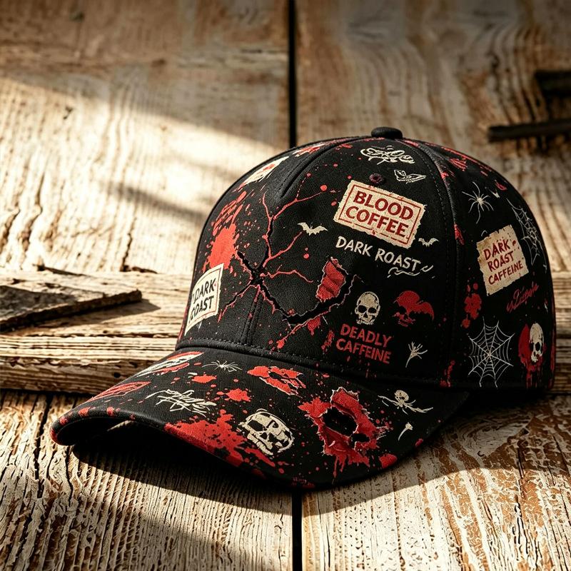 Gorra de Béisbol Estilo Callejero Americano Sombrero con Estampado de Halloween Sombrero Casual Diario para el Sol