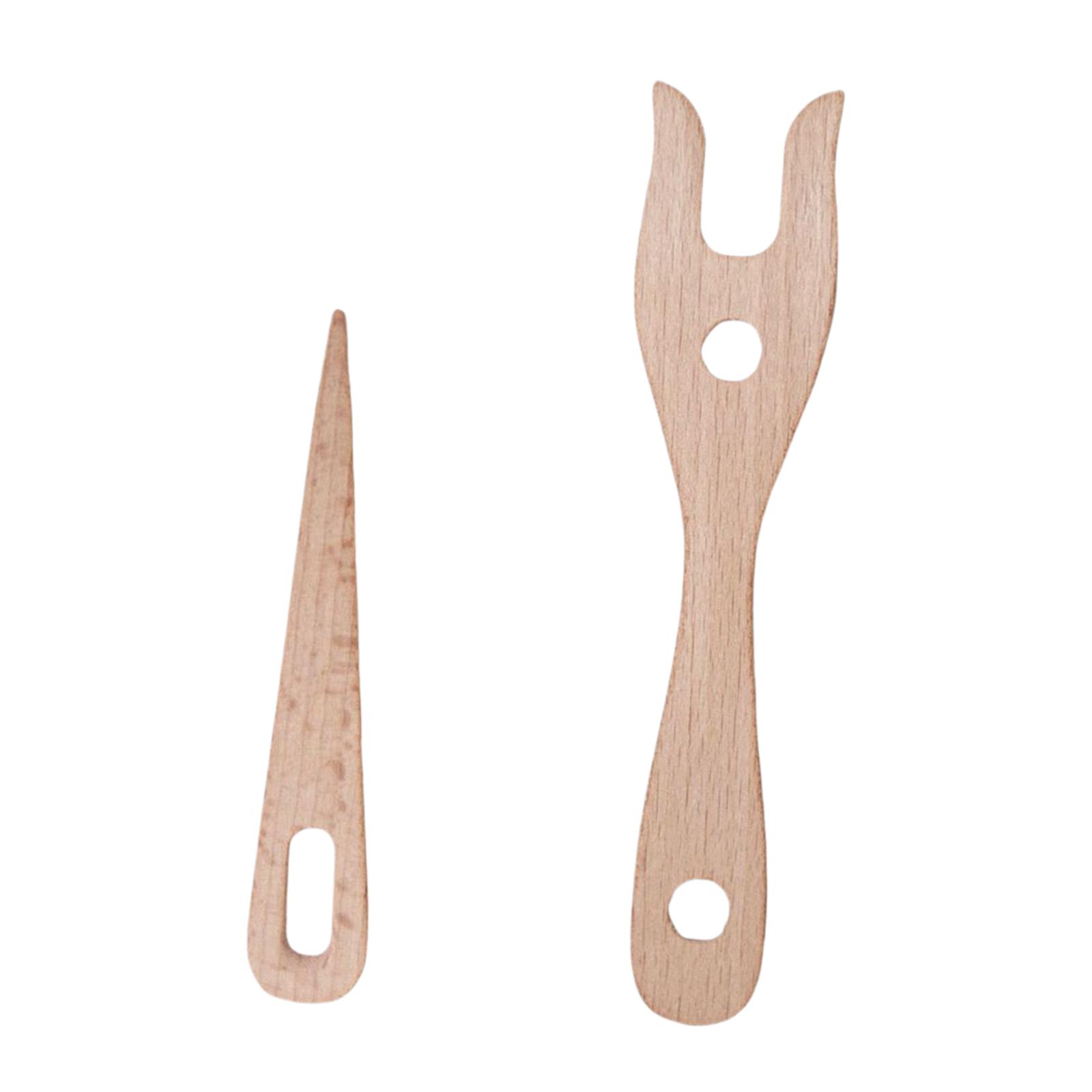 

2Pcs Knitting Fork and Eye Needle Kit Children s Handmade Woolen Knitting Fork коричневый