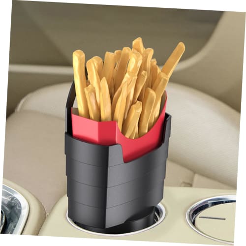 DRESSOOS 2-Piece Car Chip Cup Holder, Car Tray Table, French Fry Cup Holder, Car French Fry Holder, Cup Holder Tray, Drink Cup Holder