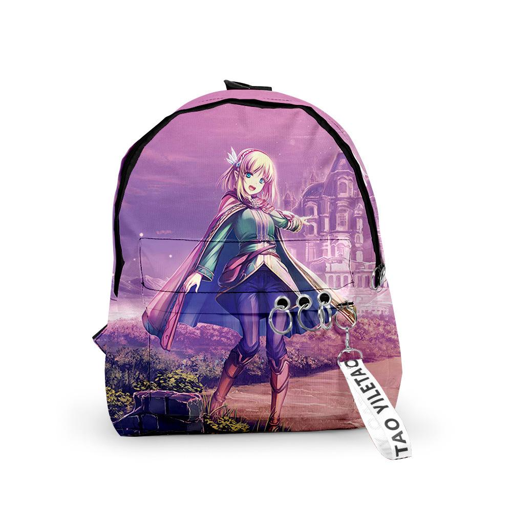 Classic Popular WORLD OF LEADALE Backpacks Boys/Girls School Bags 3D Print Keychains Oxford Waterproof Cute Small Backpacks