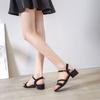 Sandals for Women Office Work Ladies Shoes Block Heel Footwear Thick Black Summer 2026 with Medium Heels Open Toe Chunky Casual