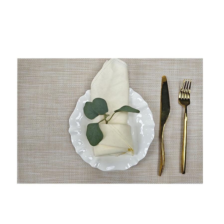 PVC Heat-Resistant Western Table Placemat Washable Dual-Tone Teslin Series Dining Table Cup Mat