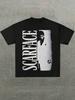 Heren Scar Face Tony Montana Veel Licht Katoen Casual Bedrukt T-shirt Ronde Hals Korte Mouw T-shirt Cadeau Zomer Unisex