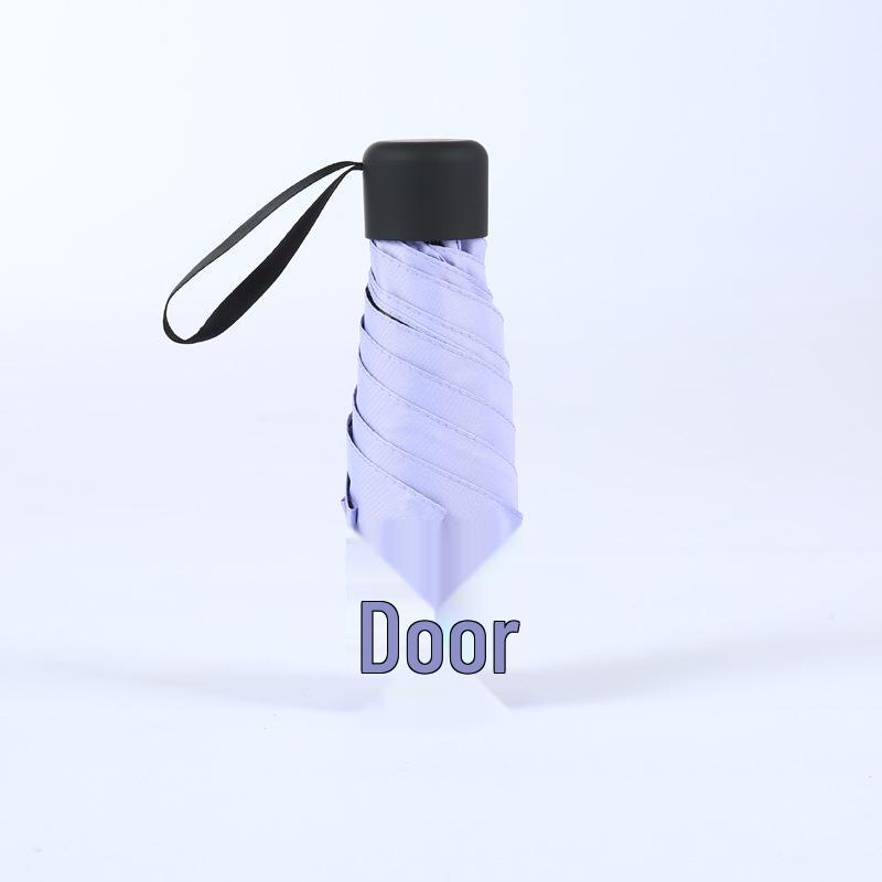 Ultralight Compact Women's Five-Fold Pocket Umbrella with Black Glue Sun Protection