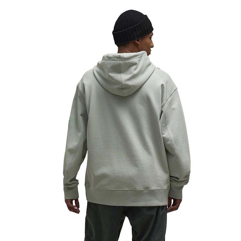 Y-3 Minimalist Hoodie Classic Small Logo Loose Long Sleeve Sweatshirt Unisex Hoodies Light-Gray IP7699