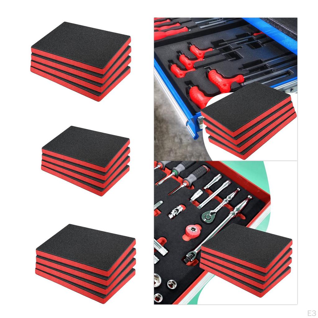 4Pcs Tool Box Foam, Foam Inserts for Cases Easy to Use Kaizen Organizer Shockproof Shadow