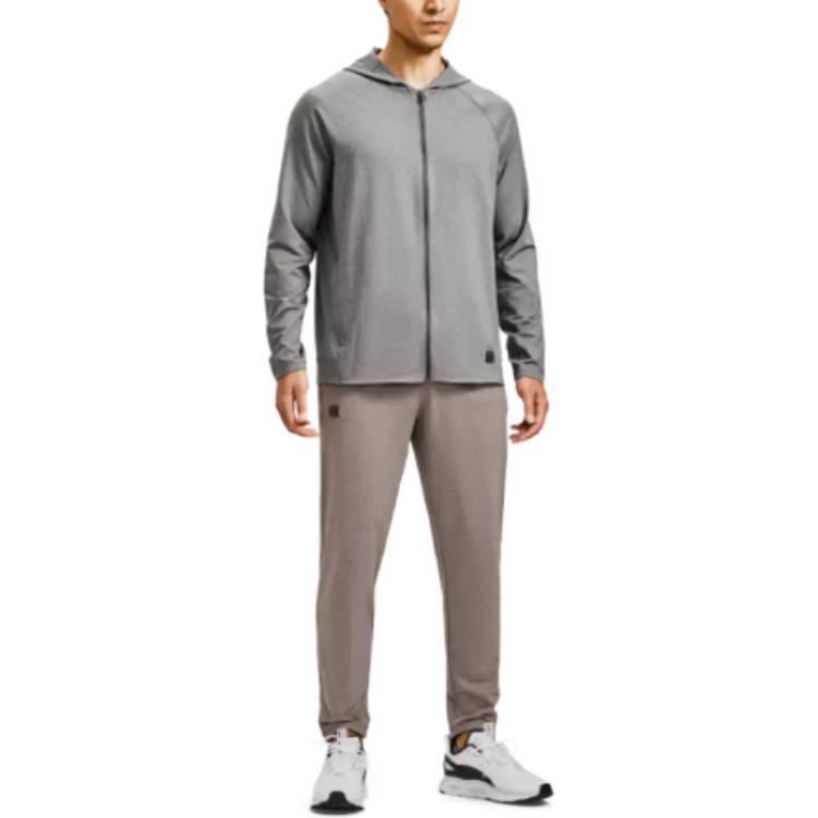 Under Armour Solid Color Zip Hoodie Jacket Men Jackets Blue 1374495-465